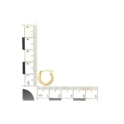 9ct Gold Small Patterned Hoop Creole Earrings