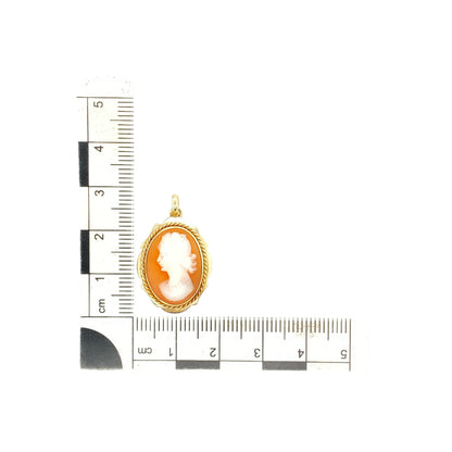 9ct Gold & Cameo Set Oval Pendant