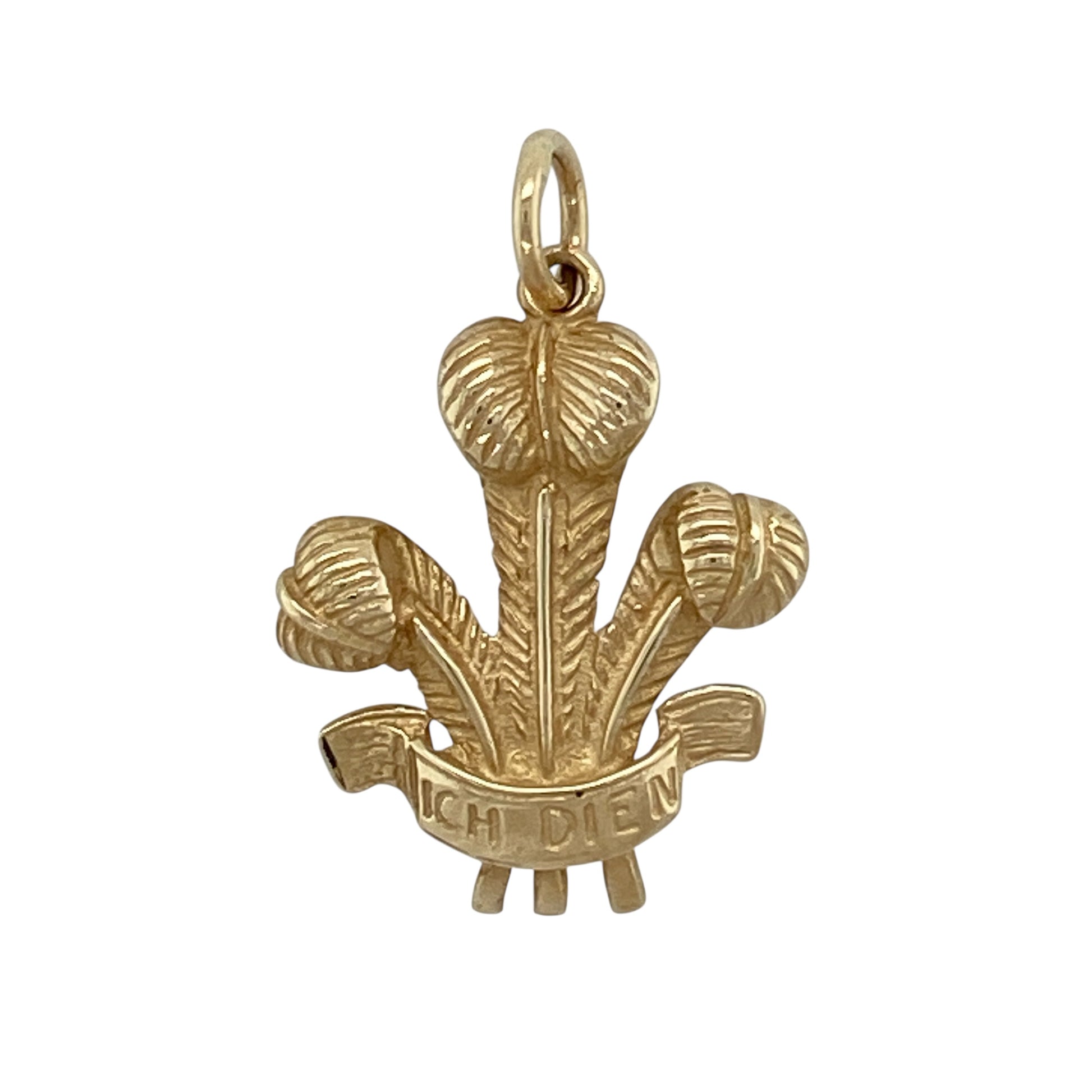 9ct Gold Welsh Three Feathers Pendant