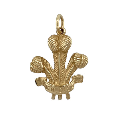 9ct Gold Welsh Three Feathers Pendant