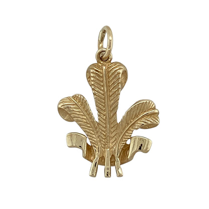 Add symbolic heritage and classic elegance to your jewellery collection with this pre-owned 9ct yellow gold Welsh three feathers pendant, offering timeless design and meaningful detail.

Design: This pendant features the traditional Welsh three feathers motif, a symbol closely associated with Welsh heritage and pride, creating a distinctive and recognisable design.
Material: Made from 9-carat yellow gold, the warm polished finish enhances the detailed feather form and gives the pendant lasting appeal.