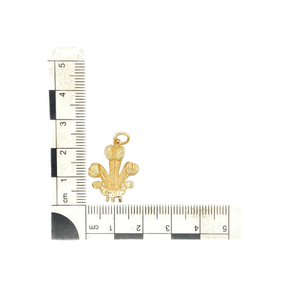 9ct Gold Welsh Three Feathers Pendant