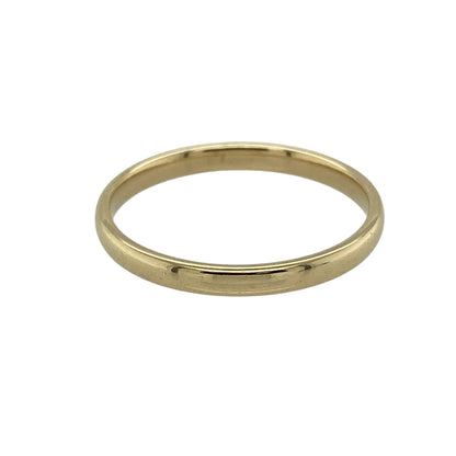 9ct Gold 2mm Wedding Band Ring
