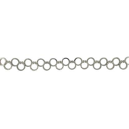 18ct White Gold & Diamond Set Circle 7.25" Bracelet
