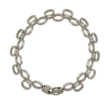 18ct White Gold & Diamond Set Circle 7.25" Bracelet