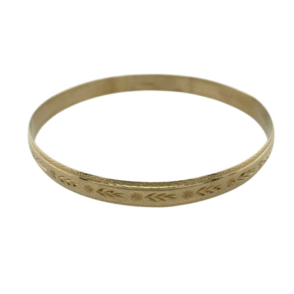 9ct Solid Gold Patterned Bangle