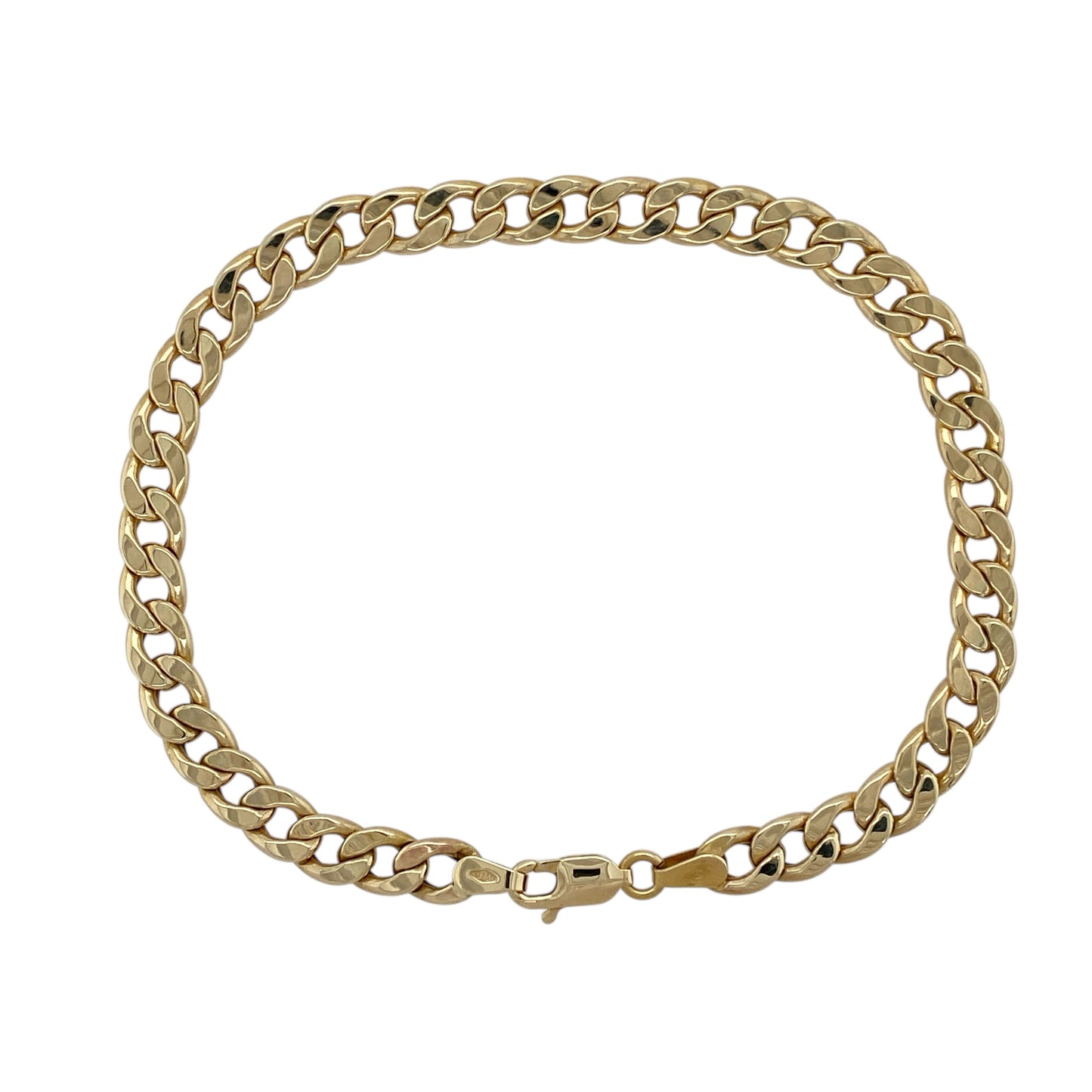 9ct Gold 8" Hollow Curb Bracelet