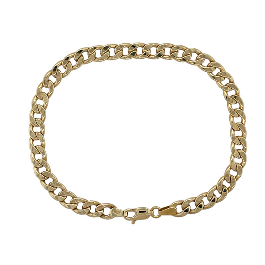 9ct Gold 8" Hollow Curb Bracelet