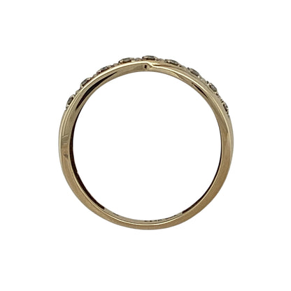 9ct Gold & Diamond Set Crossover Band Ring