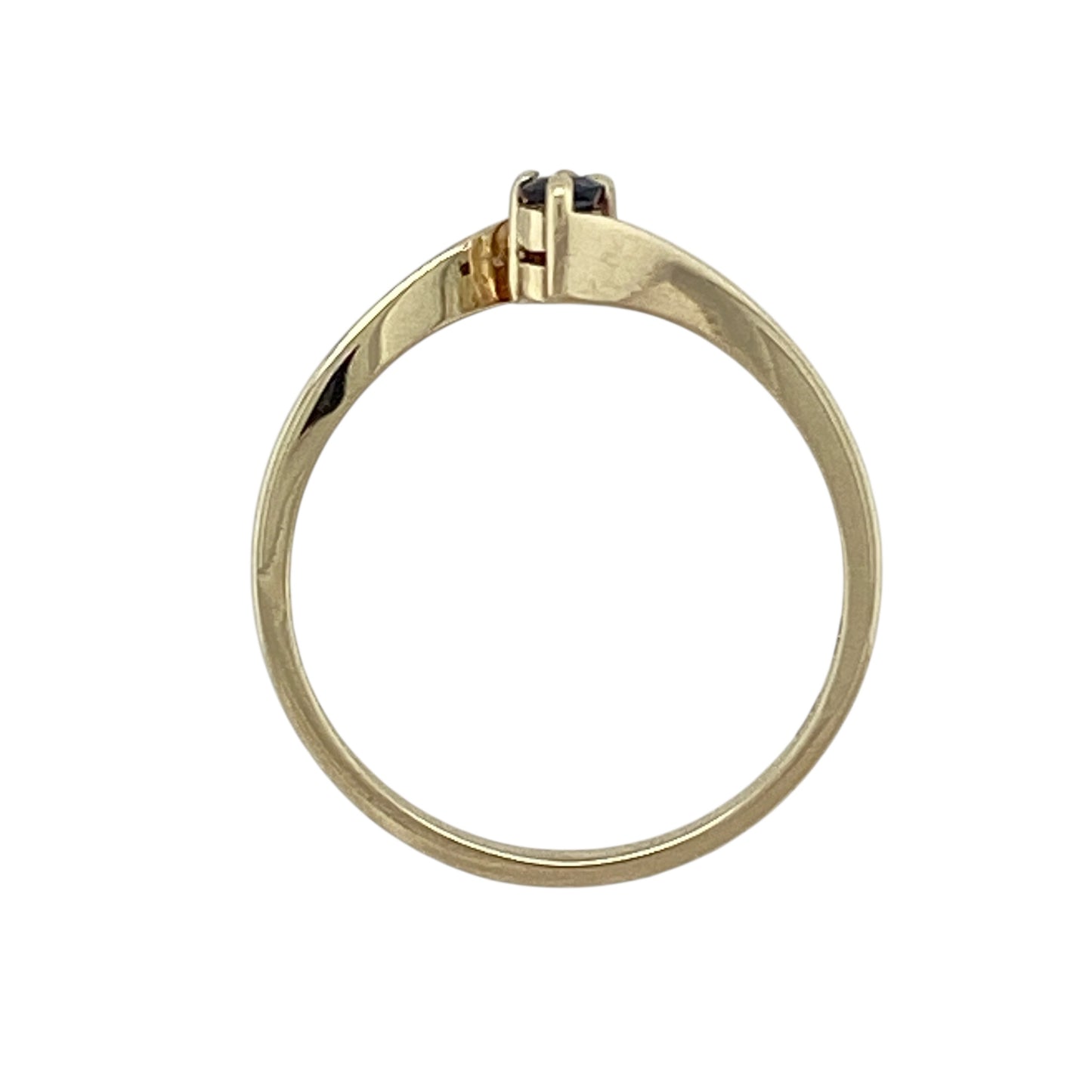 9ct Gold Diamond & Sapphire Set Twist Ring