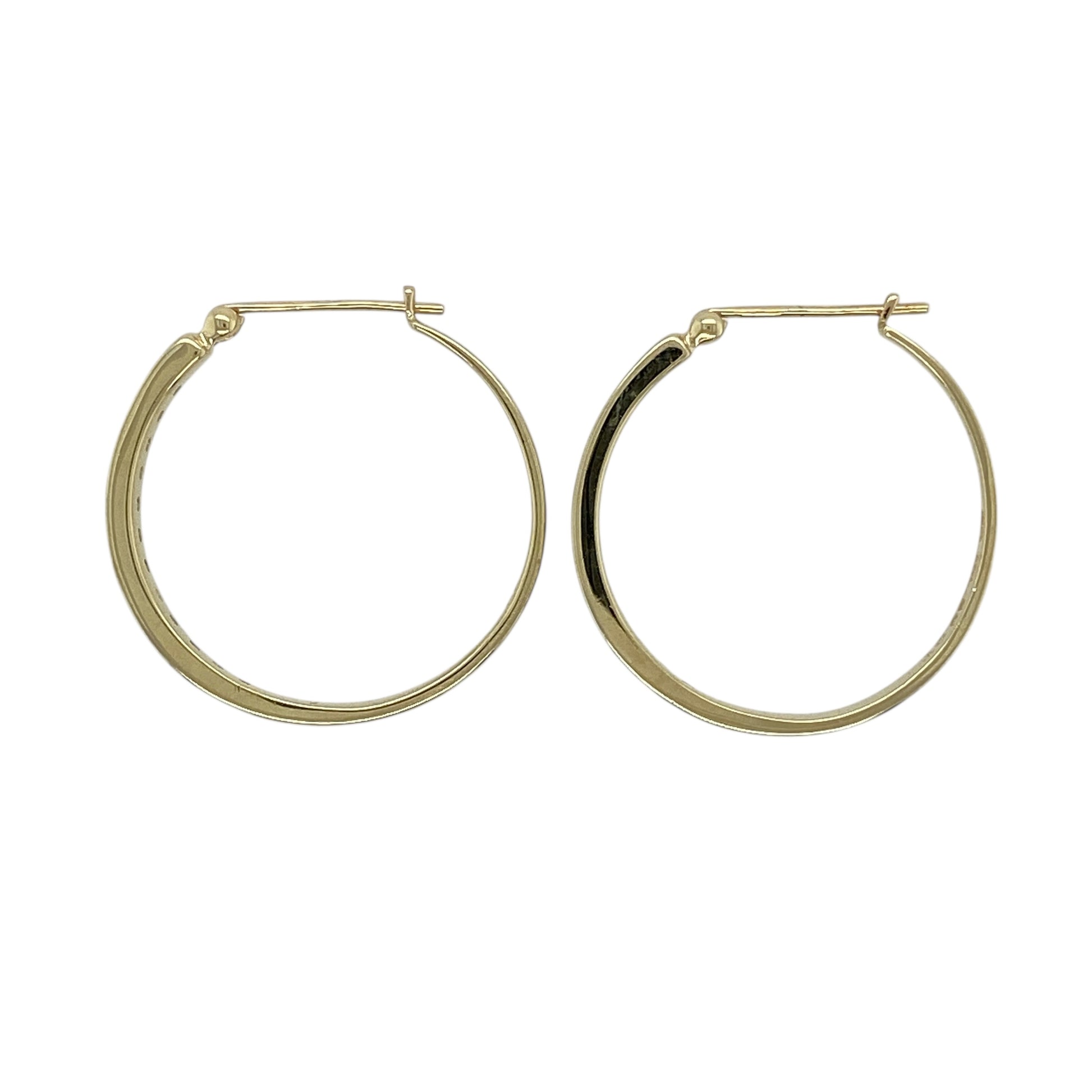9ct Gold & Diamond Set Hoop Creole Earrings