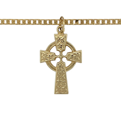 Add symbolic heritage and timeless style to your jewellery collection with this pre-owned 9ct yellow gold Celtic cross necklace, offering classic design with meaningful detail.

Design: This pendant features a traditional Celtic cross motif, rich in history and symbolism, creating a distinctive and recognisable look. The pendant measures approximately 3cm in length including the bail, giving it a bold yet wearable presence.