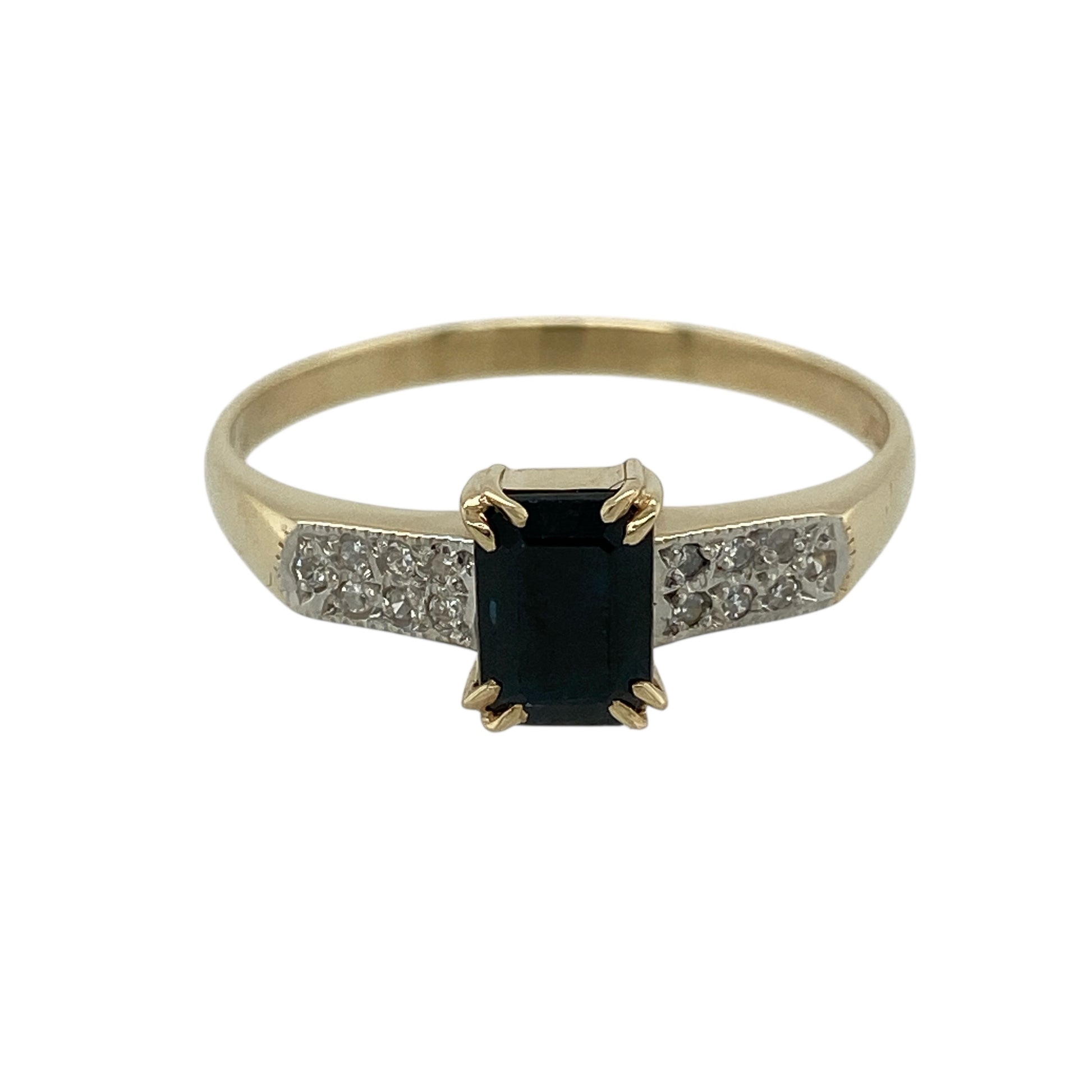 9ct Gold Diamond & Sapphire Set Ring