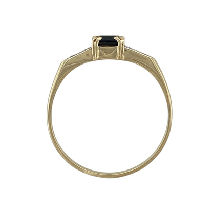9ct Gold Diamond & Sapphire Set Ring