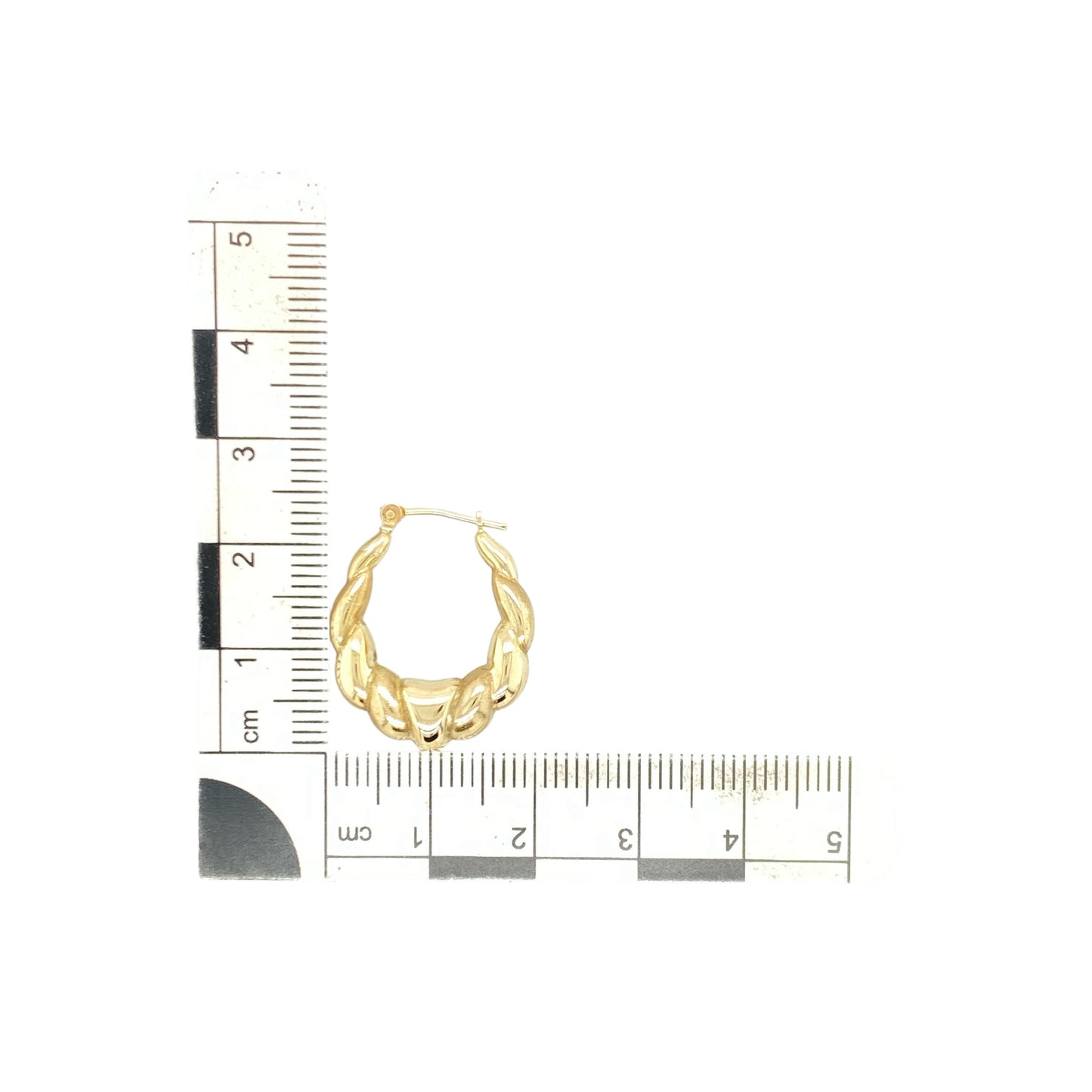 9ct Gold Bubble Style Oval Creole Earrings