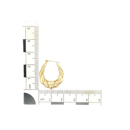 9ct Gold Bubble Style Oval Creole Earrings