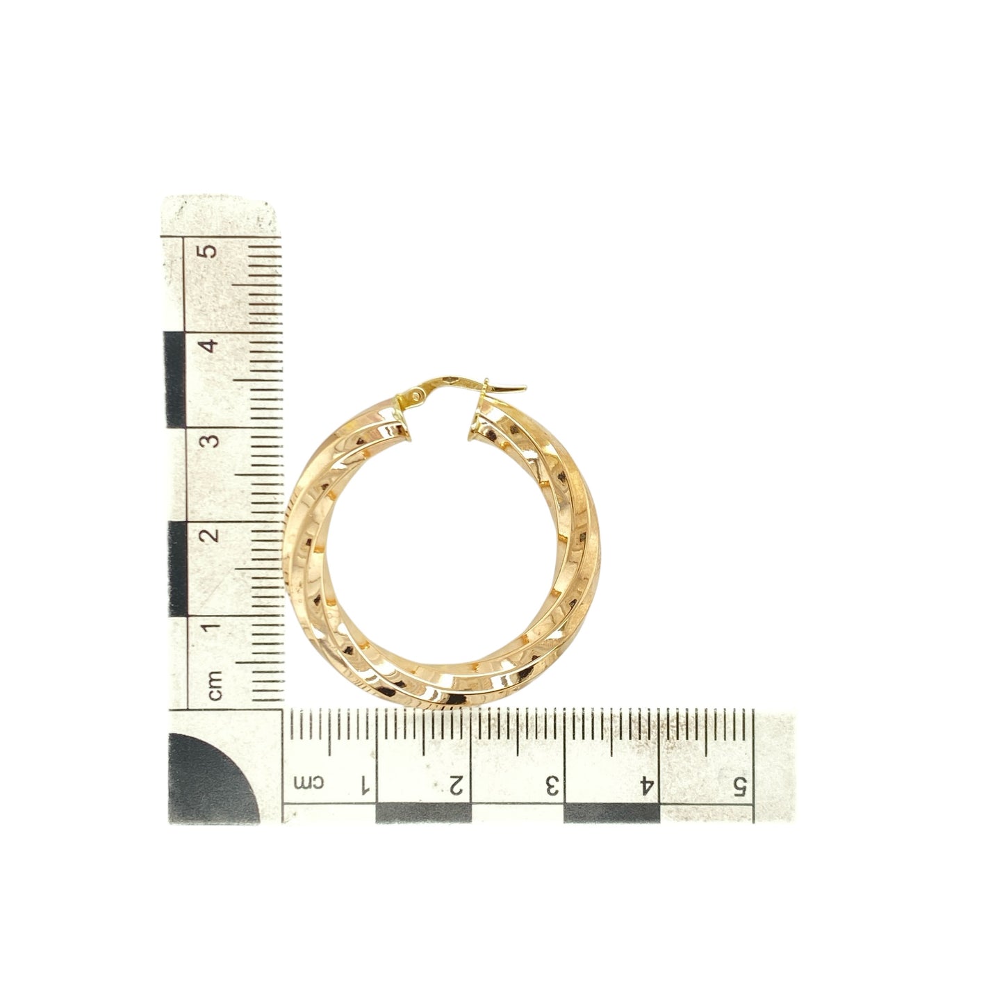 9ct Gold Twisted Hoop Creole Earrings