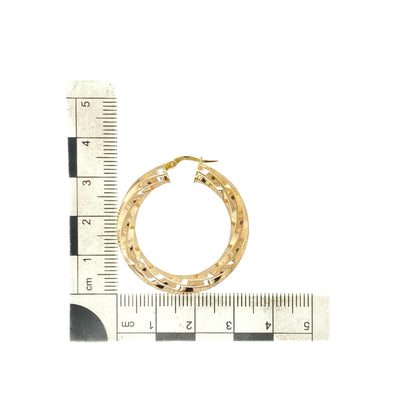 9ct Gold Twisted Hoop Creole Earrings