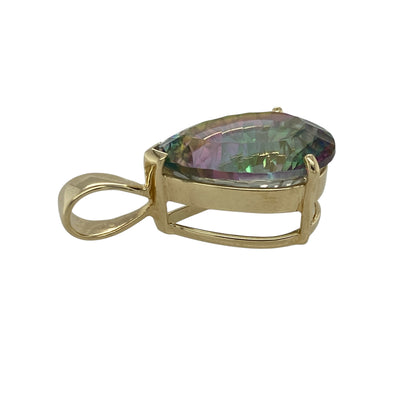 9ct Gold & Mystic Topaz Set Teardrop Pendant