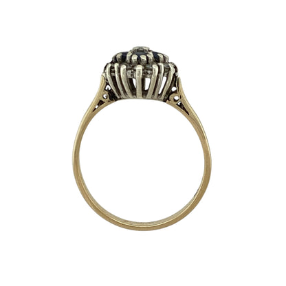 9ct Gold Diamond & Sapphire Set Cluster Ring