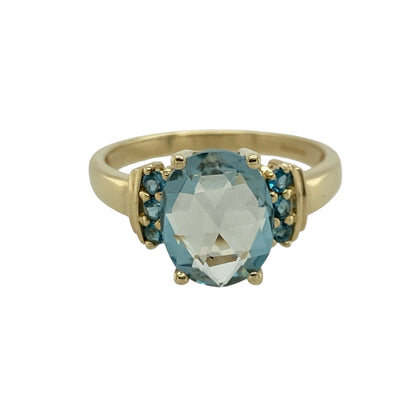 9ct Gold & Blue Topaz Set Ring