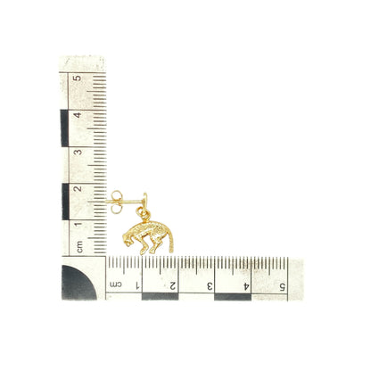 9ct Gold Leopard Drop Earrings