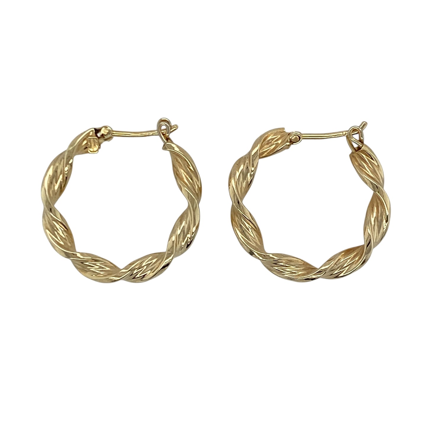 9ct Gold Twisted Hoop Creole Earrings