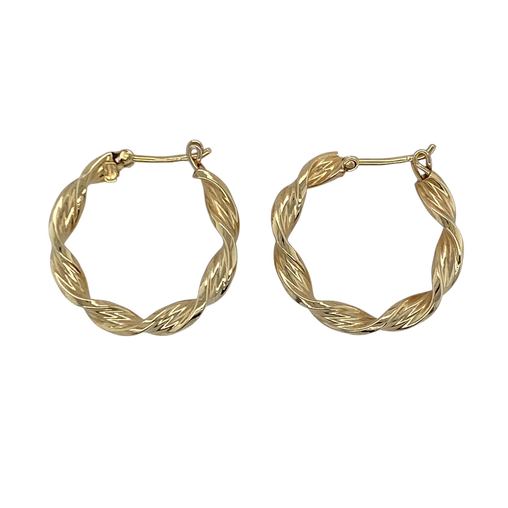 9ct Gold Twisted Hoop Creole Earrings