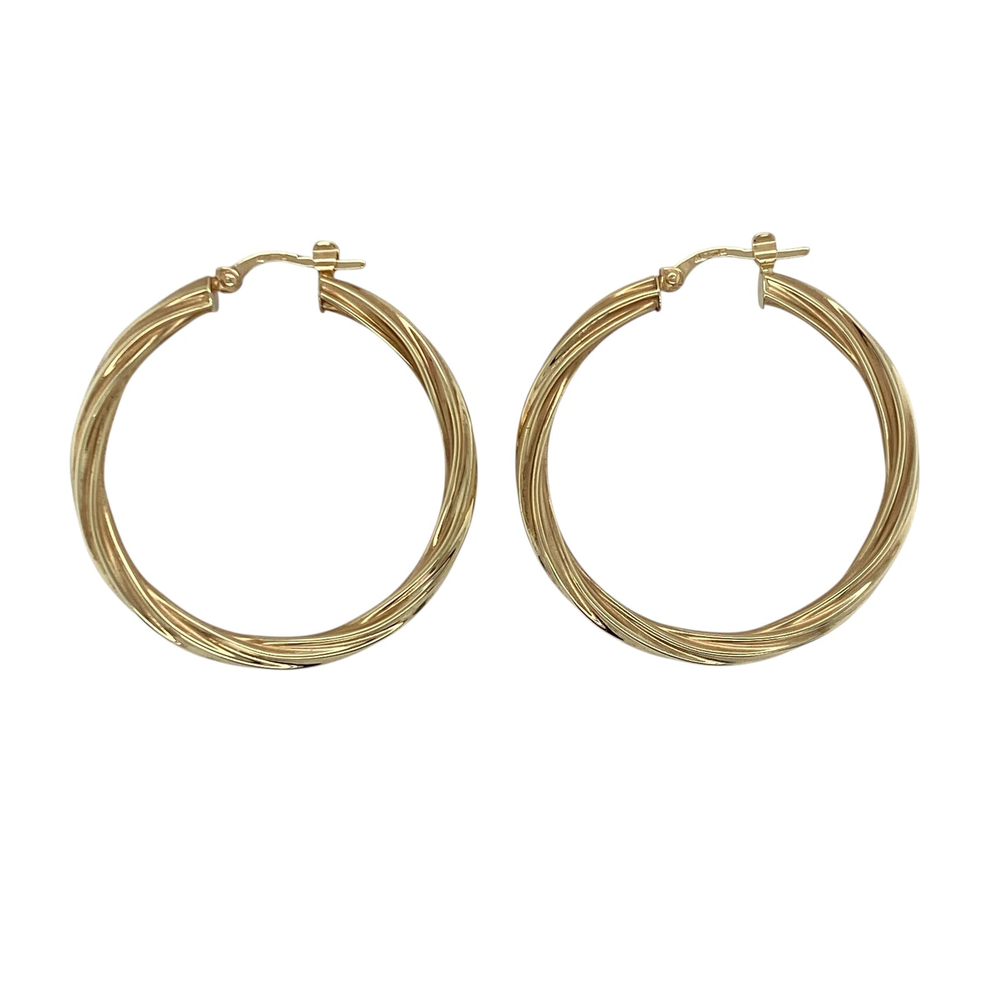 9ct Gold Twisted Hoop Creole Earrings