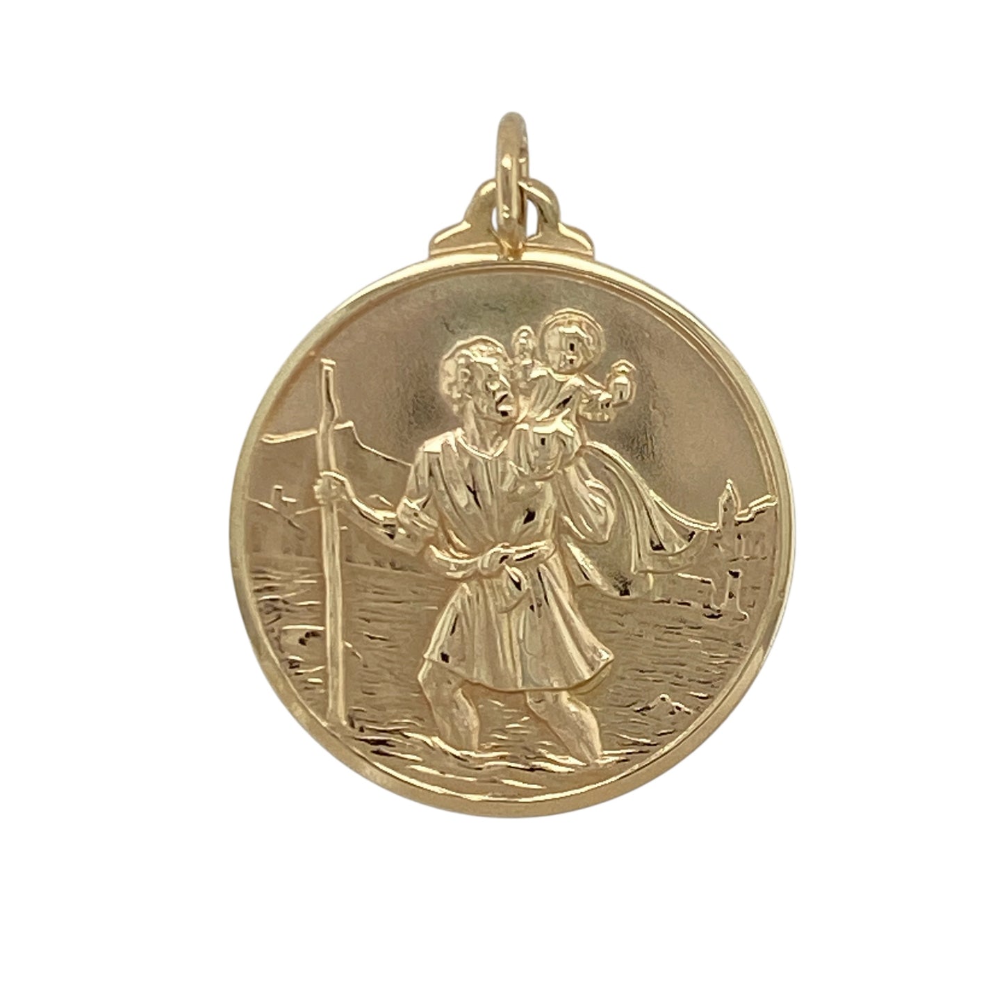 9ct Gold Large St Christopher Pendant