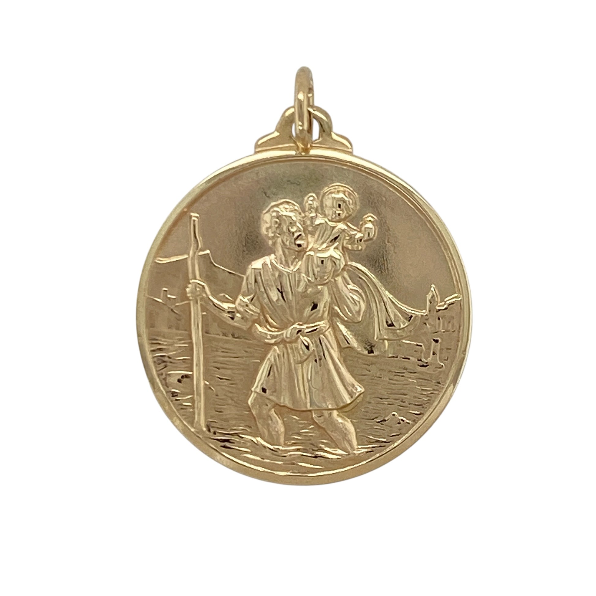 9ct Gold Large St Christopher Pendant