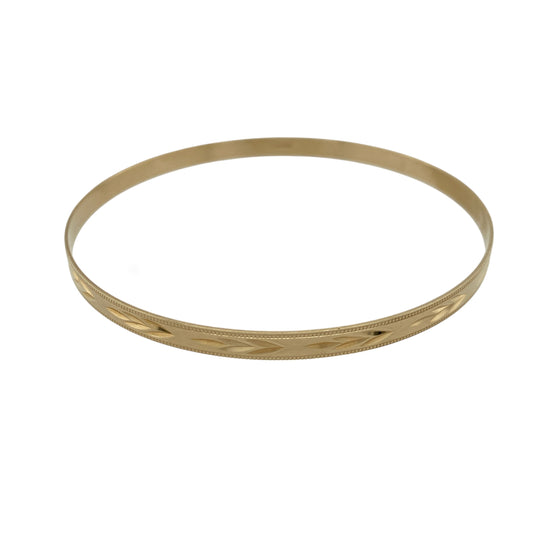 9ct Solid Gold Patterned Bangle