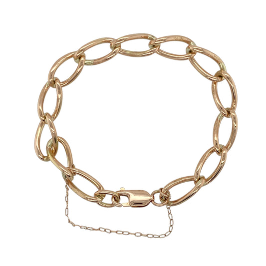 9ct Gold 6" Open Curb Charm Bracelet