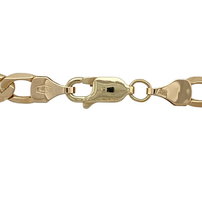 Add bold presence and timeless style to your jewellery collection with this pre-owned 9ct yellow gold curb chain, offering a strong and classic design.

Design: This chain features a traditional curb link pattern with a substantial 6mm link width, creating a confident and eye-catching profile.
Material: Made from 9-carat yellow gold, the warm polished finish enhances the smooth, interlocking links and gives the chain lasting appeal.