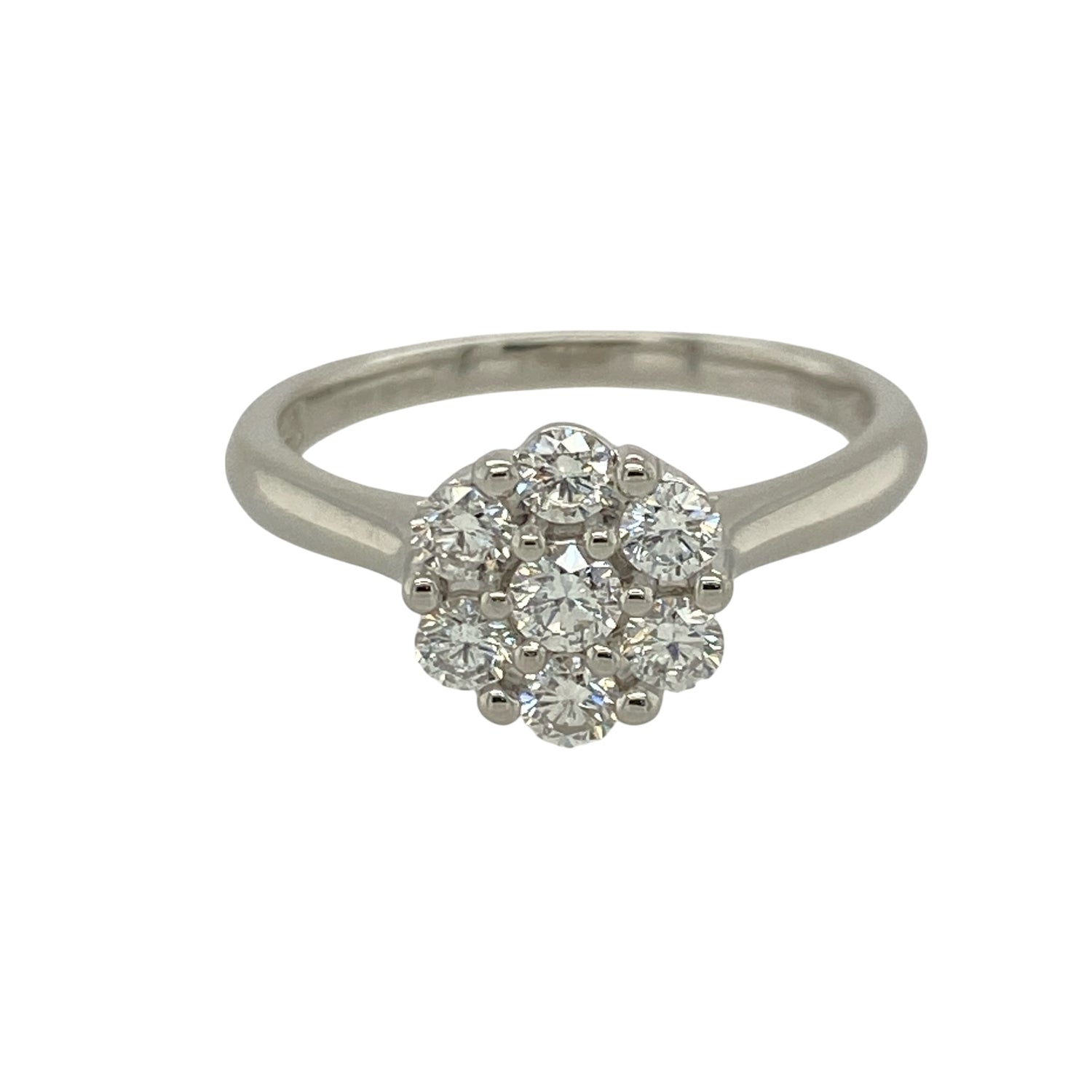 Platinum & Diamond Set Flower Cluster Ring