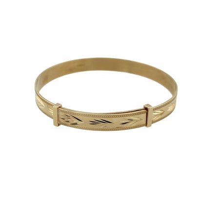 9ct Gold Patterned Expanding Baby Bangle