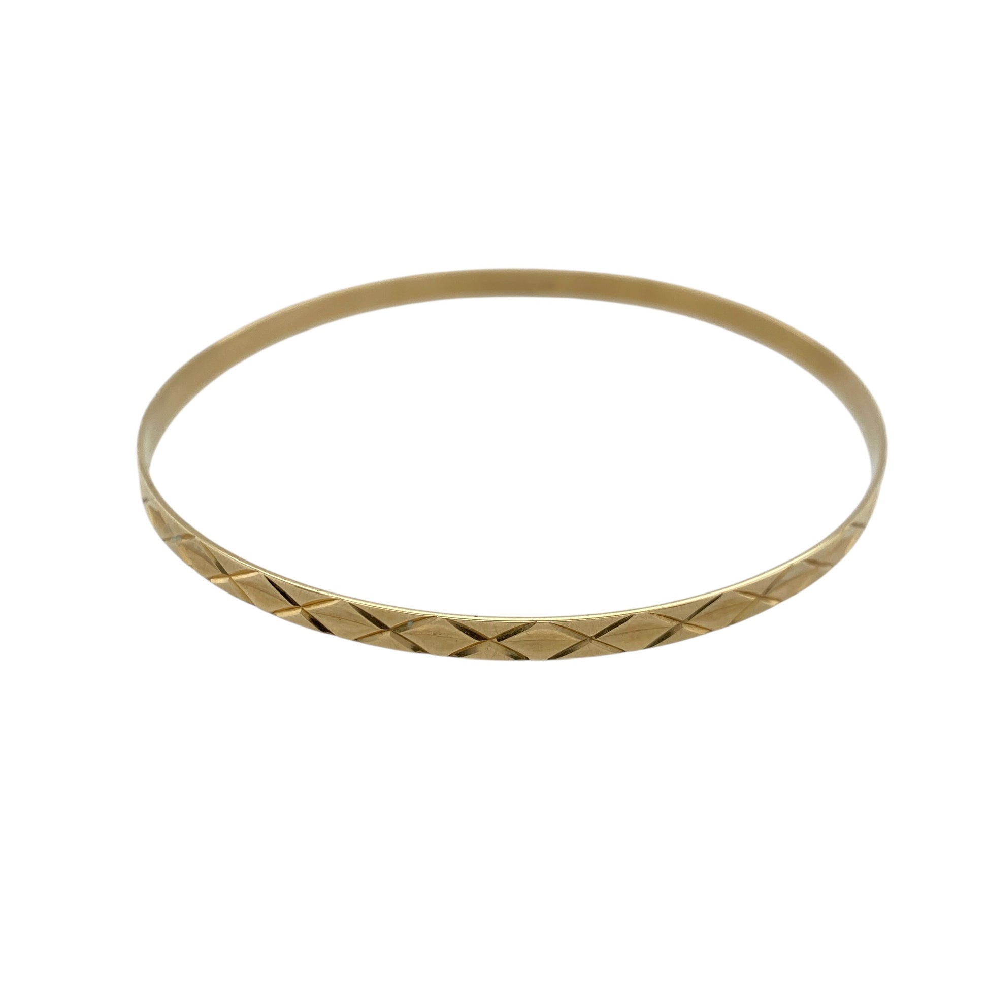 9ct Solid Gold Patterned Bangle