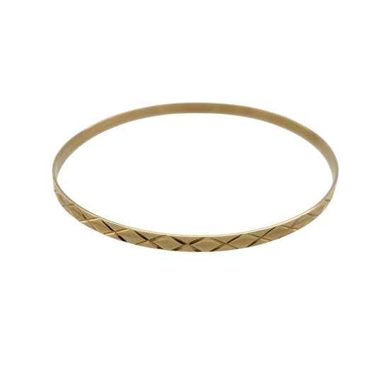 9ct Solid Gold Patterned Bangle