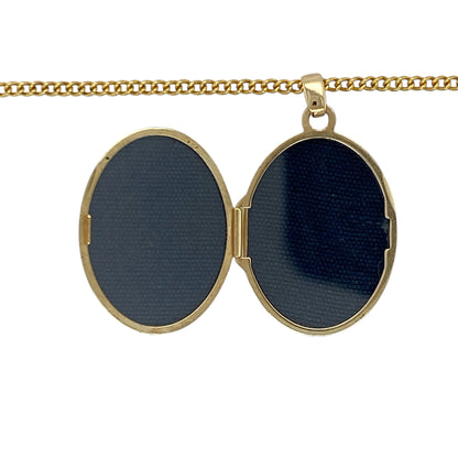 9ct Gold Patterned Oval Locket 18" Necklace