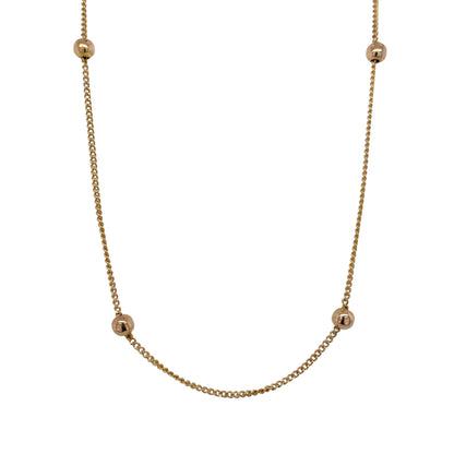 9ct Gold Ball and Curb 15" Necklace