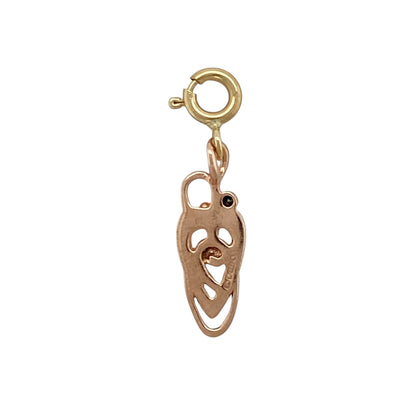 Celebrate meaningful design with this pre-owned 9ct yellow and rose gold diamond set Celtic style knot Clogau clip-on charm, combining symbolic heritage with delicate sparkle. A beautiful addition to a charm bracelet or necklace.

Design: The charm features an intricate Celtic knot motif, symbolising eternity and interconnectedness. Subtle diamond detailing adds refined brilliance, enhancing the flowing curves of the knot design while maintaining an elegant and wearable look.