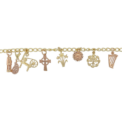 9ct Gold 7" Welsh Gold Clogau Charm Bracelet