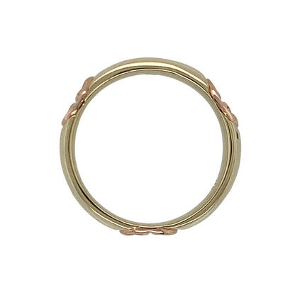 9ct Gold & Diamond Set Celtic Knot Design Band Ring