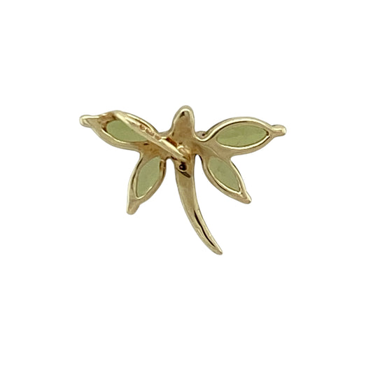 Add delicate charm and vibrant colour to your jewellery collection with this pre-owned 9ct yellow gold diamond and peridot dragonfly pendant, combining nature-inspired design with refined sparkle. A graceful piece perfect for everyday wear or meaningful gifting.

Design: The pendant is shaped as an elegant dragonfly, symbolising transformation and freedom. Sparkling diamond accents enhance the wings, while peridot detailing adds a fresh pop of green, creating a lively and eye-catching finish.