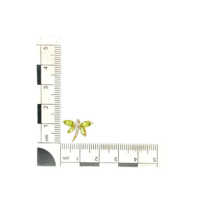 9ct Gold Diamond & Peridot Dragonfly Pendant