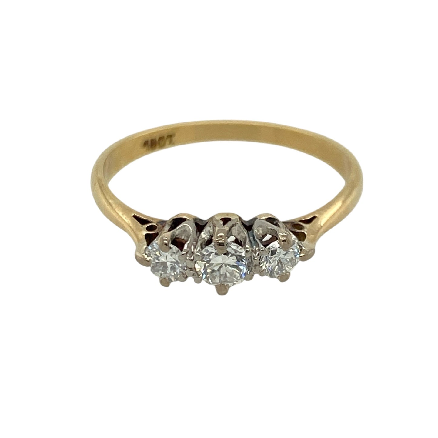 18ct Gold & Diamond Set Trilogy Ring