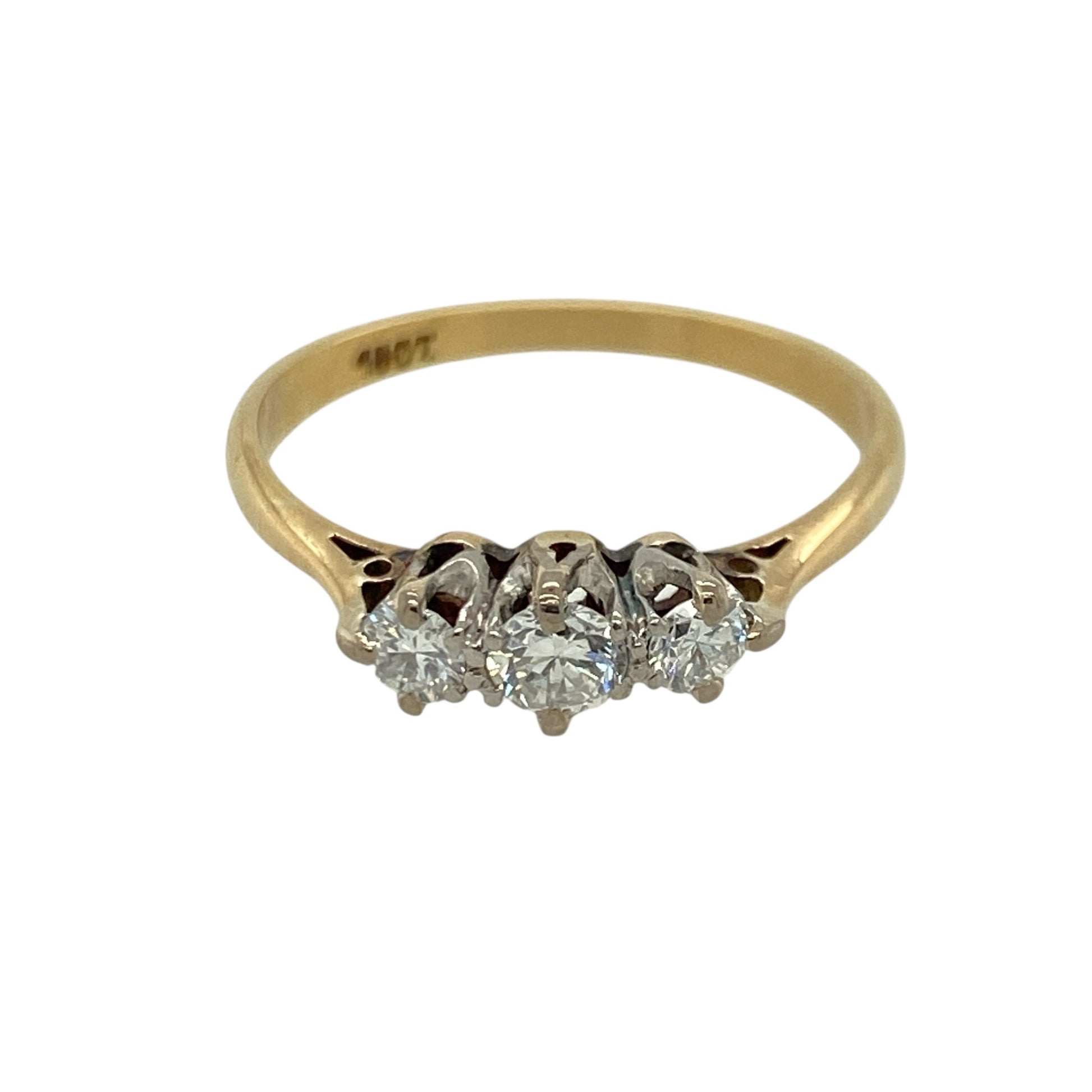 18ct Gold & Diamond Set Trilogy Ring
