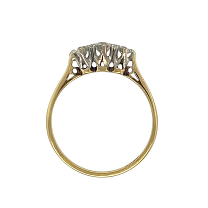 18ct Gold & Diamond Set Trilogy Ring