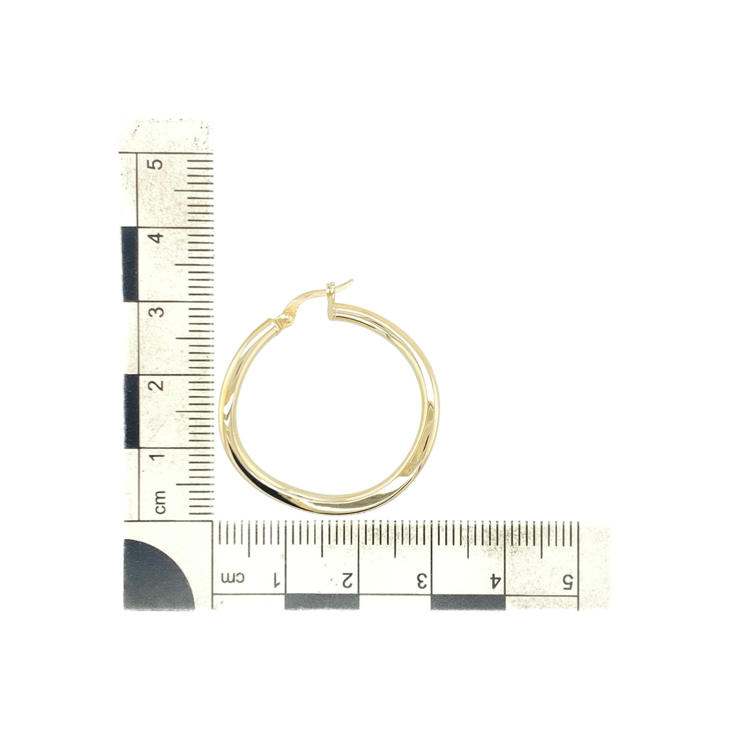 9ct Gold Wave Hoop Creole Earrings