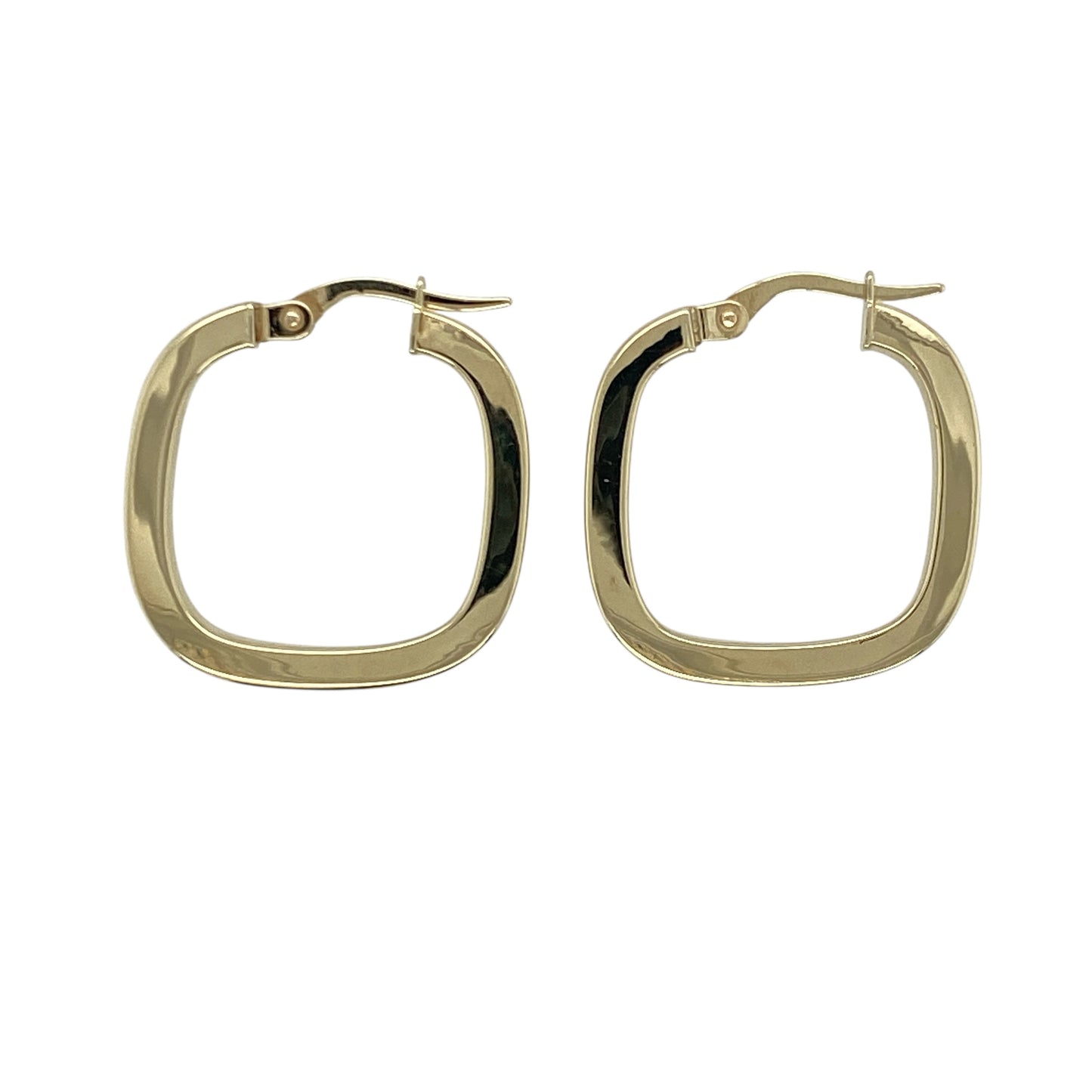 9ct Gold Square Hoop Creole Earrings